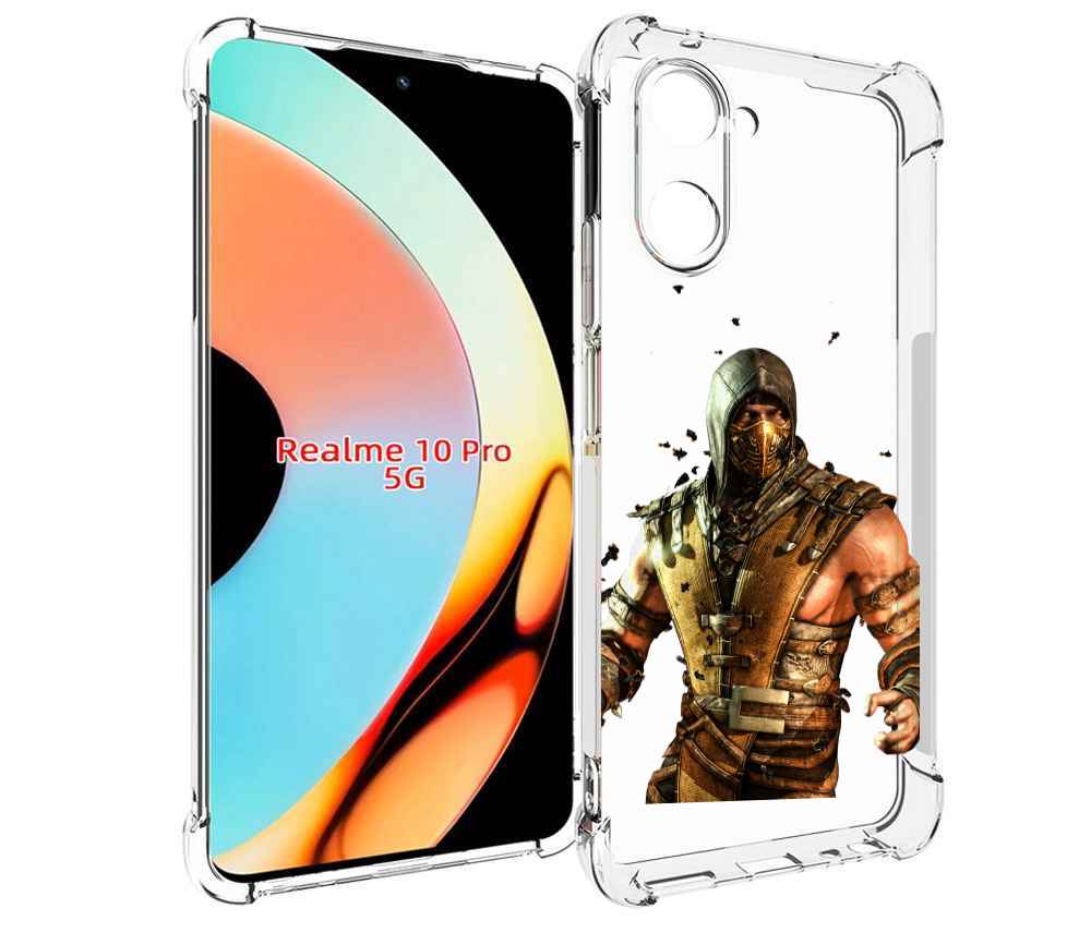 

Чехол бампер MyPads Mortal Kombat scorpion для Realme 10 Pro про..., Прозрачный, Tocco