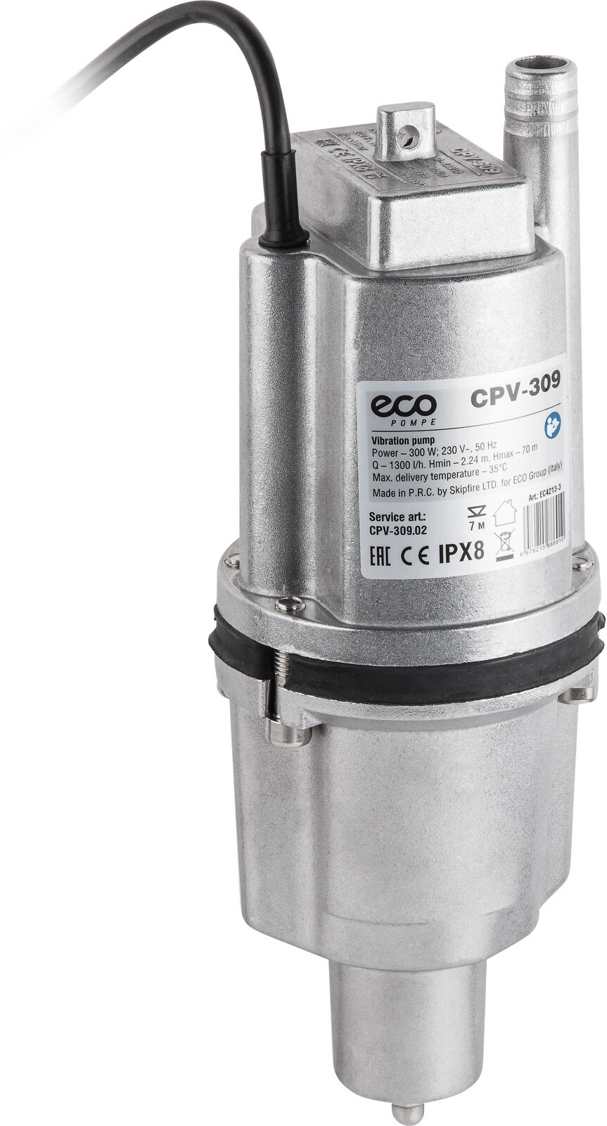 Насос вибрационный садовый ECO CPV-309 нижний забор EC4213-3