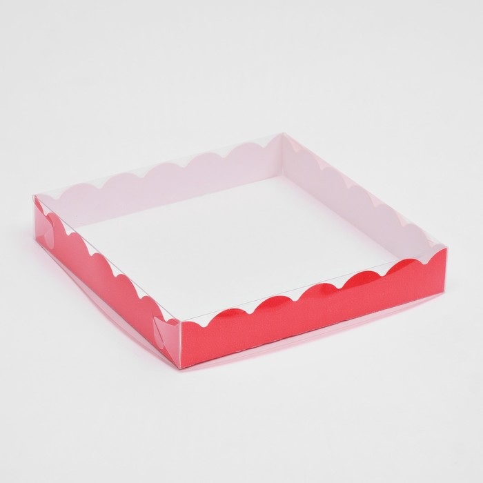 

Коробочка для печенья с PVC крышкой, красная, 18 х 18 х 3 см, Упаковка для сладкого