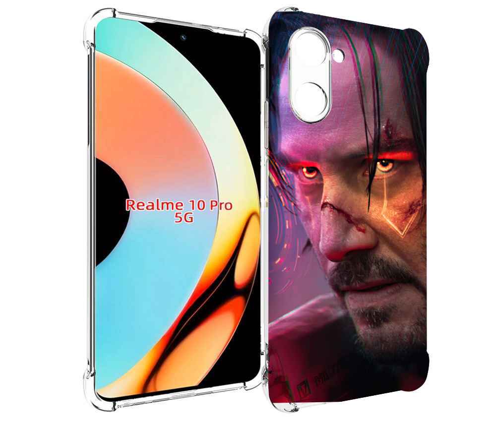 

Чехол бампер MyPads cyberpunk 2077 Джонни Сильверхенд для Realme..., Прозрачный, Tocco