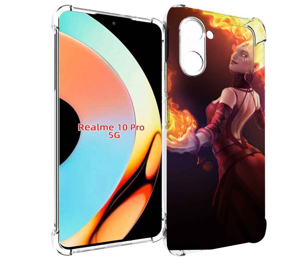 

Чехол бампер MyPads dota 2 Lina для Realme 10 Pro противоударный, Прозрачный, Tocco