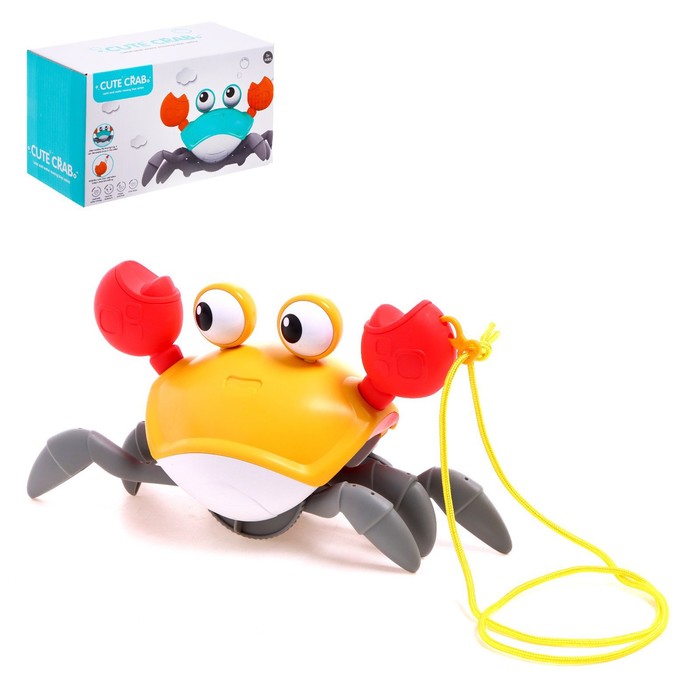 Развивающая игрушка Бегающий Краб, оранжевый, QC03Y развивающая музыкальная игрушка бегающий осьминог свет звук оранжевый