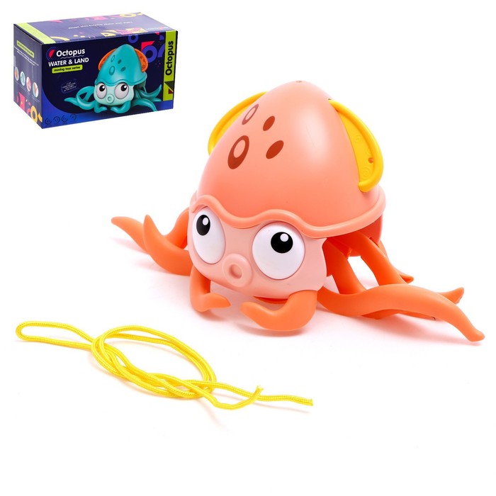 Развивающая игрушка Бегающий Осьминог, оранжевый, QC23Y развивающая музыкальная игрушка бегающий осьминог свет звук оранжевый