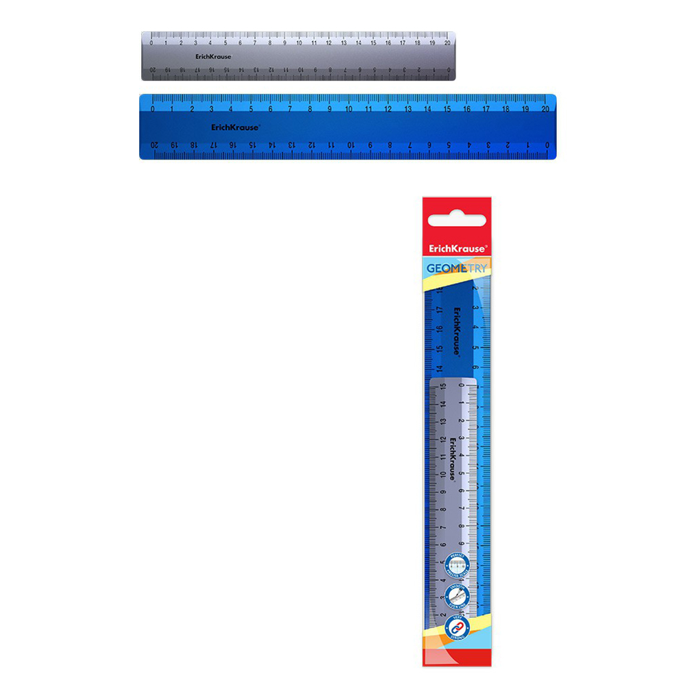 

Линейка пластиковая ErichKrause Ice Metallic 2 шт, Серебристый;синий