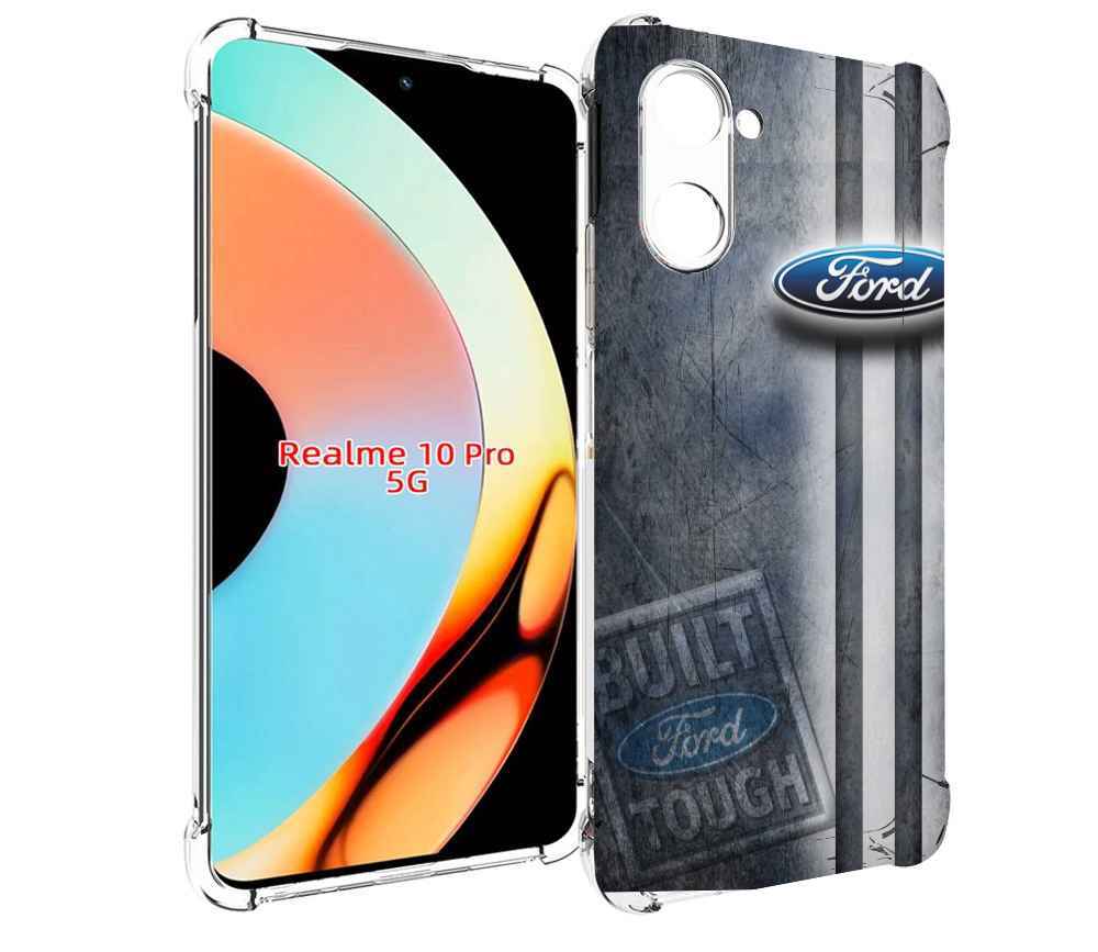 

Чехол бампер MyPads ford форд 2 для Realme 10 Pro противоударный, Прозрачный, Tocco
