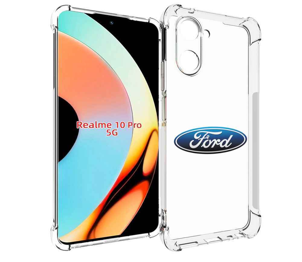 

Чехол бампер MyPads ford-3 мужской для Realme 10 Pro противоударный, Прозрачный, Tocco
