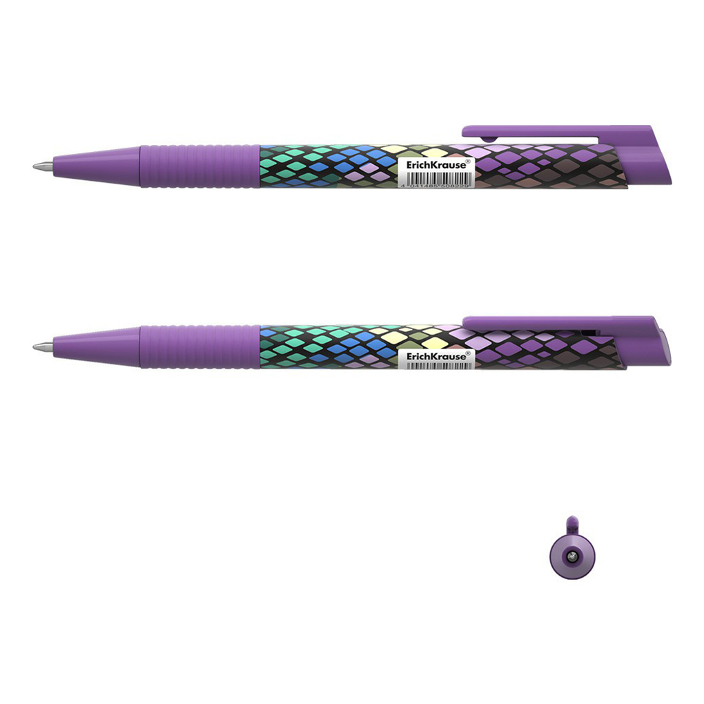 

Ручка шариковая ErichKrause ColorTouch Purple Python 0,7 мм линия письма 0,35 мм синяя