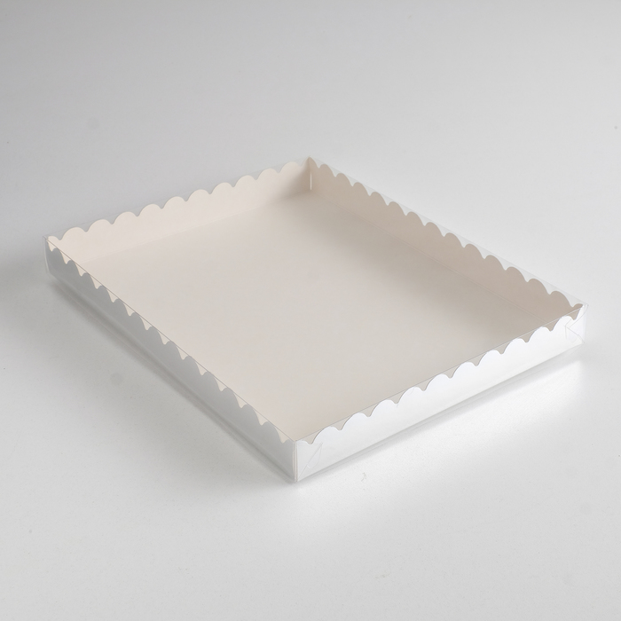 

Коробочка для печенья с PVC крышкой, серебрянная, 23,5 х 30 х 3 см, Упаковка для сладкого