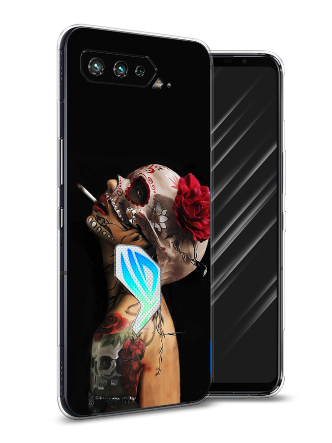 

Чехол Awog на Asus ROG Phone 5S "Девушка с черепом", Черный;красный;бежевый, 44550-9