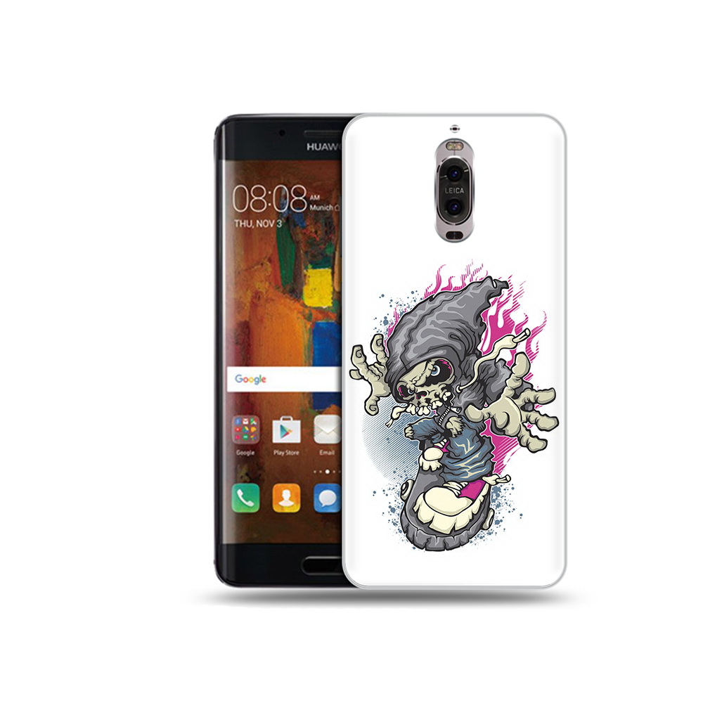 фото Чехол mypads tocco для huawei mate 9 pro нарисованный скелет на скейт борде