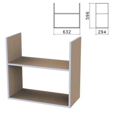 

Полка навесная настенная "Бюджет", 632х294х596 мм, орех онтарио, 402668-160