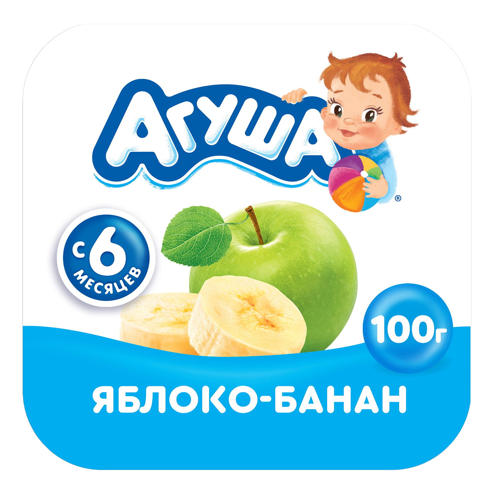Творог мягкий детский Агуша яблоко-банан с 6 месяцев 3,9% БЗМЖ 100 г