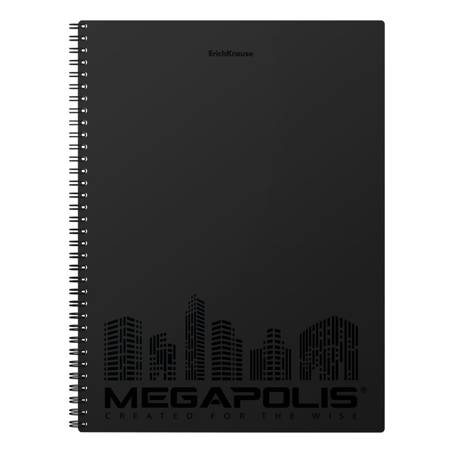 

Тетрадь общая ErichKrause Megapolis 80 листов А4 на спирали в клетку