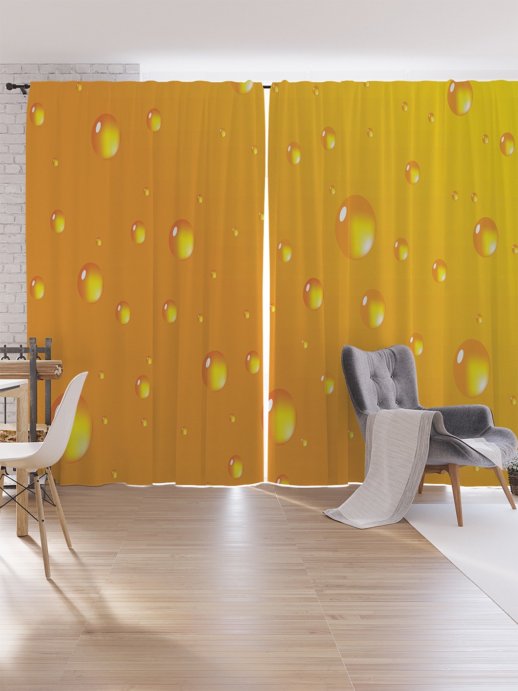 

Шторы под лён JoyArty "Солнечные капли", серия Oxford DeLux, 340х265 см, Солнечные капли