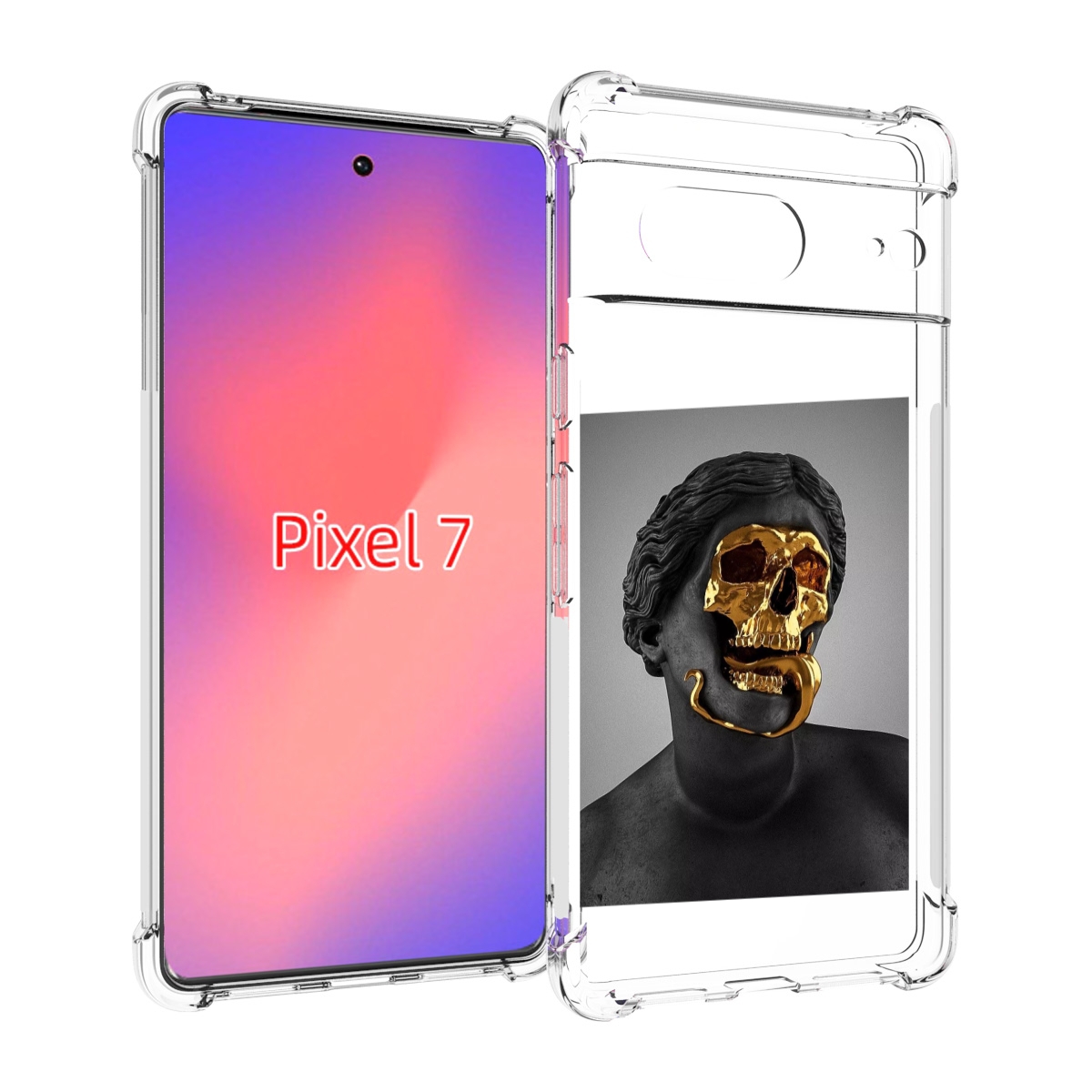 

Чехол Mypads Золотой Череп В Статуе Для Google Pixel 7, Прозрачный, Tocco