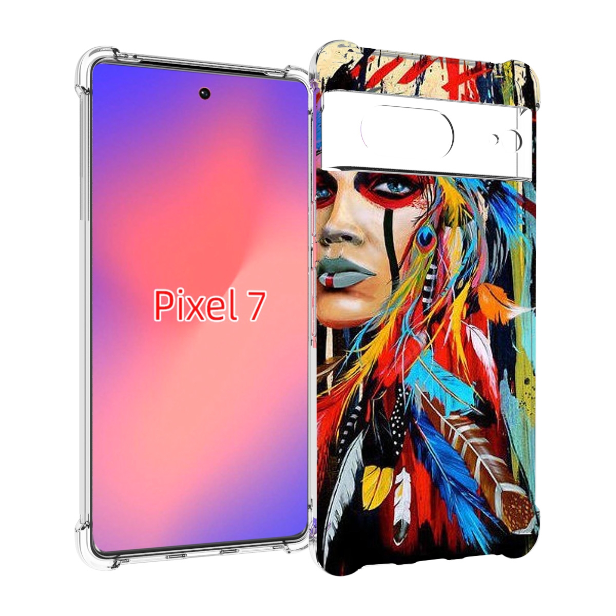 

Чехол Mypads Индеец Расписной Для Google Pixel 7, Прозрачный, Tocco