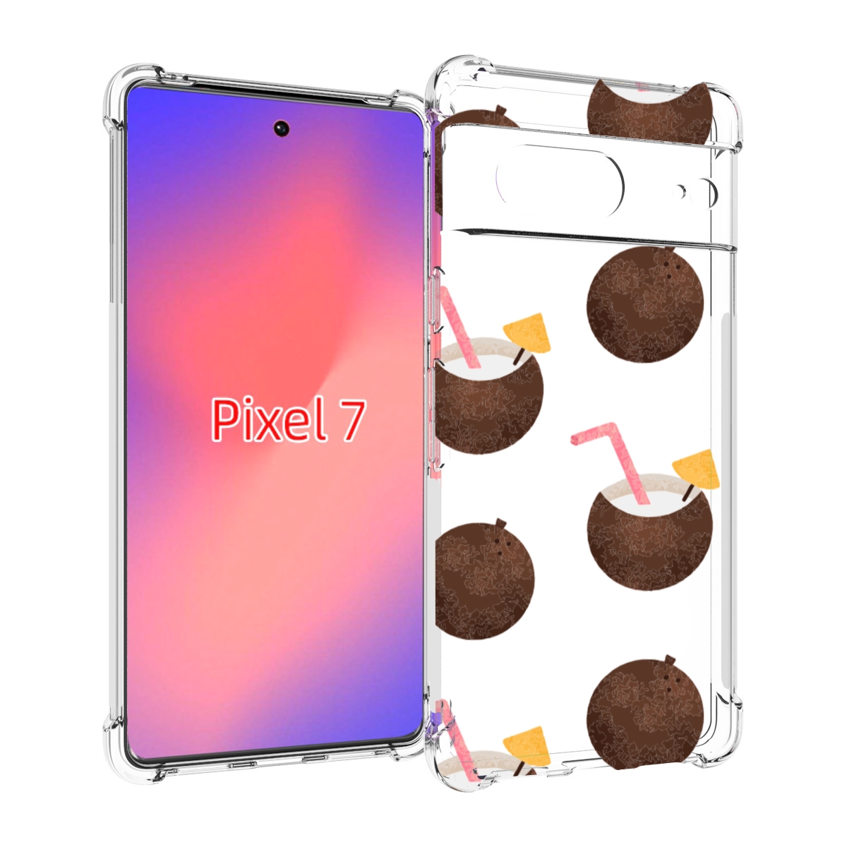 

Чехол Mypads Кокосики Для Google Pixel 7, Прозрачный, Tocco
