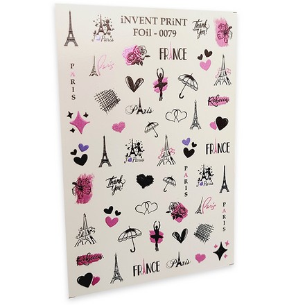 

Фольгированный слайдер iNVENT PRiNT №FOiL-079 Париж. Франция. Любовь, Черный;розовый