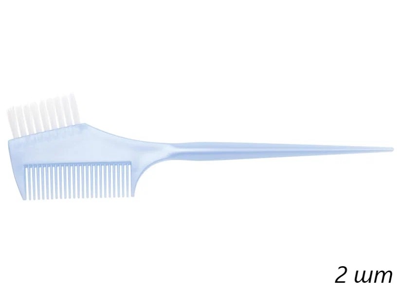 Кисть для окрашивания волос Dewal с расчёской JPP049D-1 синий 2 шт
