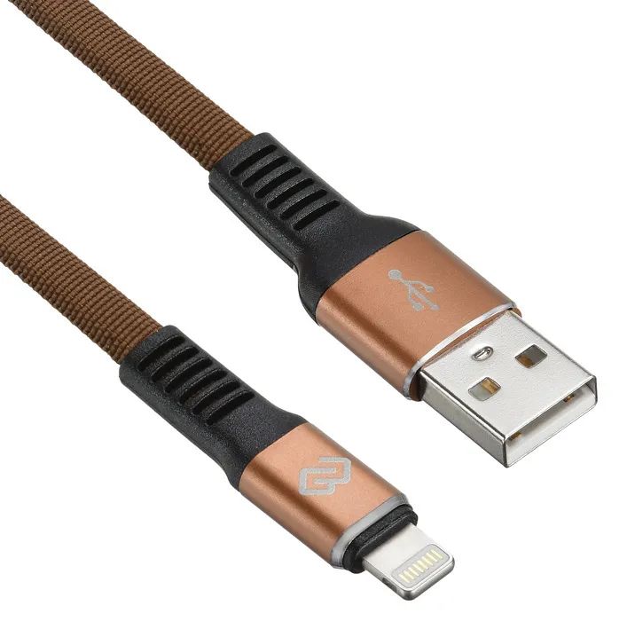 фото Кабель usb a(m) lightning (m) 1.2м коричневый digma