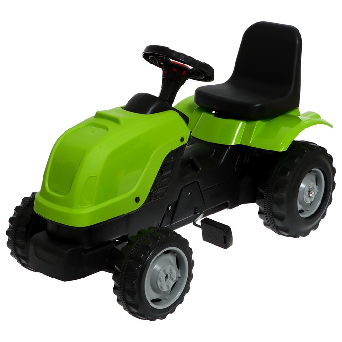Трактор на педалях зеленый с прицепом 01-011