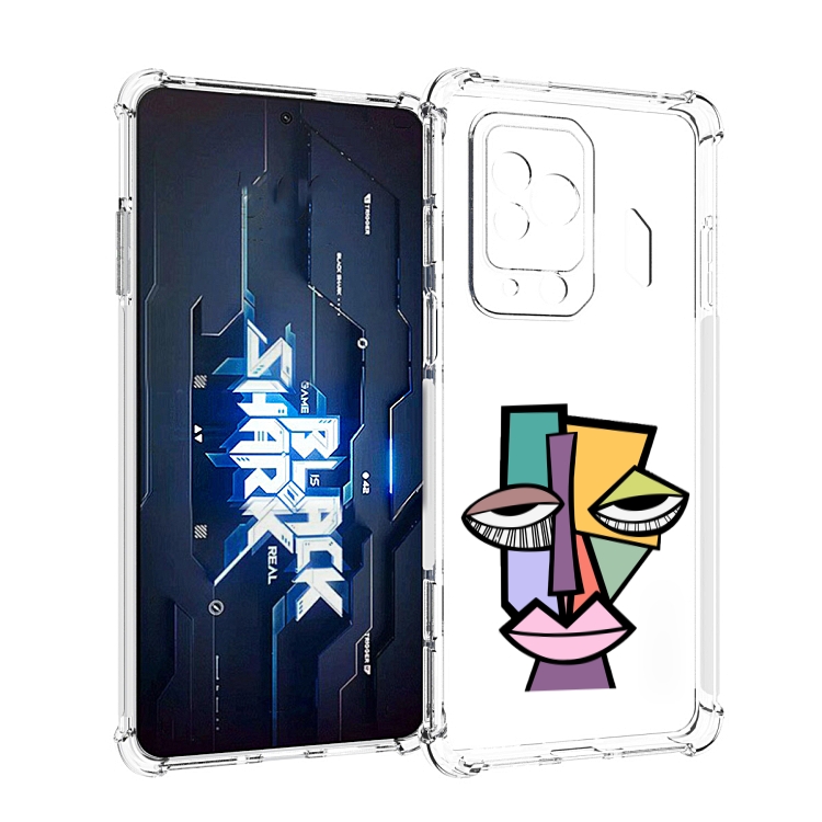 

Чехол MyPads лицо из квадратиков с глазами женский для Xiaomi Black Shark 5 Pro, Прозрачный, Tocco