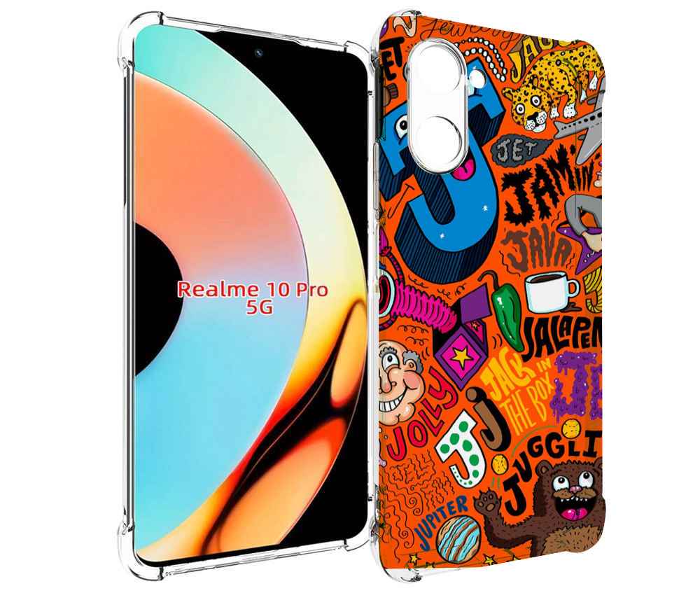 Чехол бампер MyPads funky-decor для Realme 10 Pro противоударный
