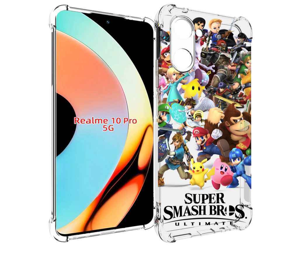 

Чехол бампер MyPads Super Smash Bros для Realme 10 Pro противоуд..., Прозрачный, Tocco