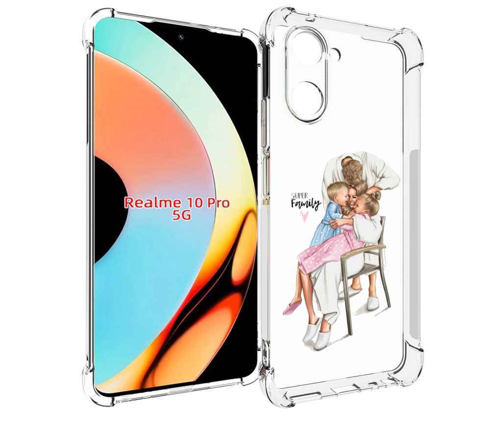

Чехол бампер MyPads Super-family для Realme 10 Pro противоударный, Прозрачный, Tocco