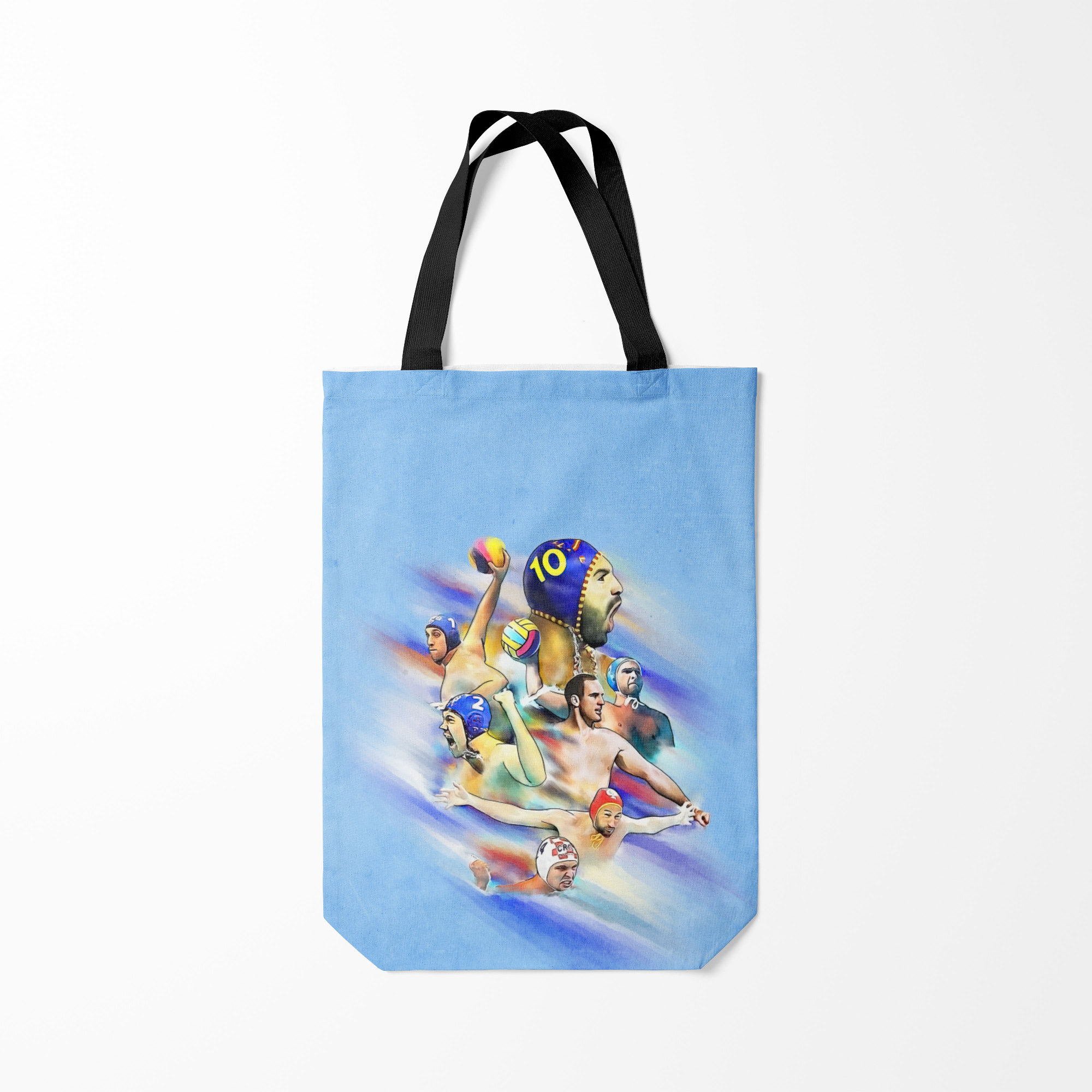 

Сумка шoппер унисекс Burnettie Water polo players, голубой, Water polo players