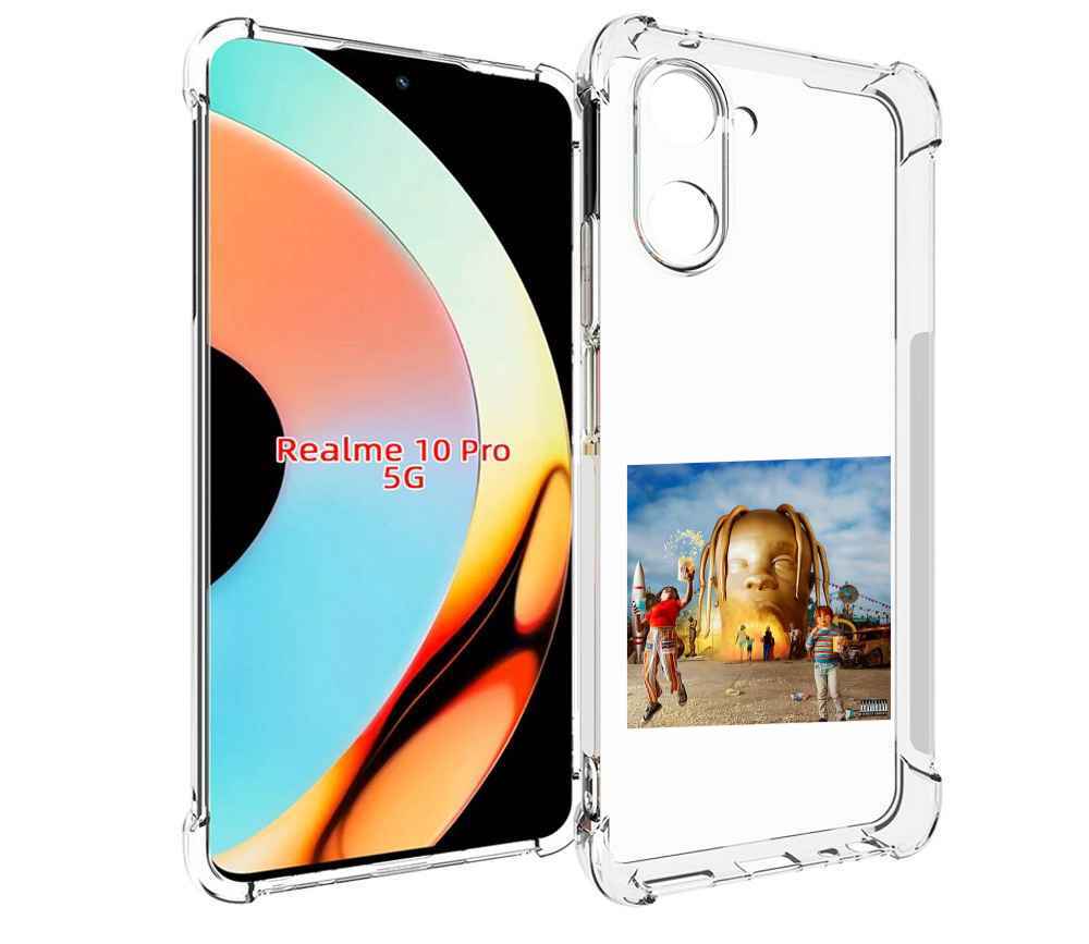 

Чехол бампер MyPads Travis Scott - Astroworld для Realme 10 Pro ..., Прозрачный, Tocco