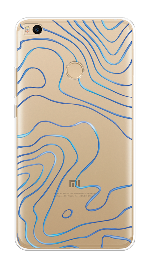 

Чехол на Xiaomi Mi Max 2 "Blue lines", Прозрачный;синий, 32150-1