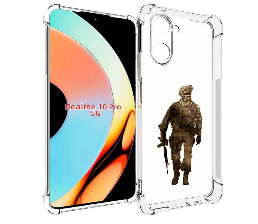

Чехол бампер MyPads call-of-duty мужской для Realme 10 Pro проти..., Прозрачный, Tocco