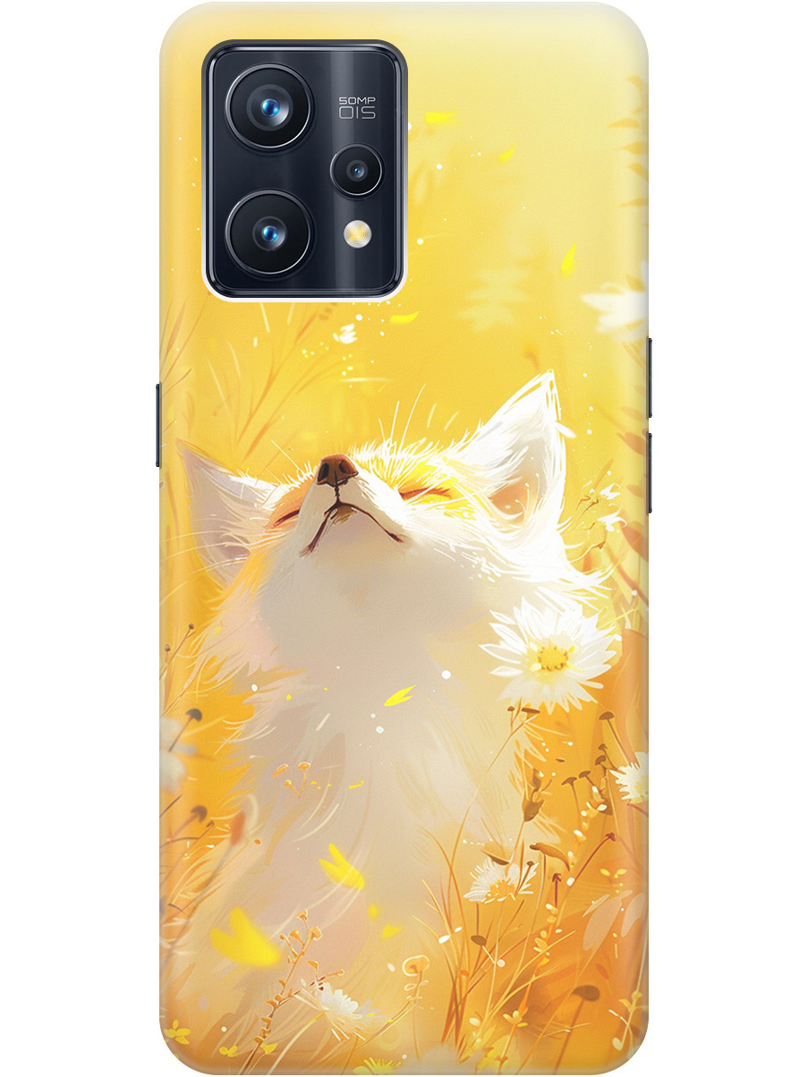 

Силиконовый чехол на Realme 9 Pro+ с принтом "Лиса в цветах", Прозрачный;белый;желтый;оранжевый, 740189611
