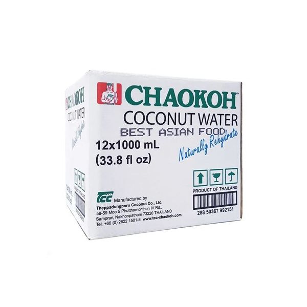 Вода ароматизированная питьевая Chaokoh кокосовая негазированная 1 л x 12 шт