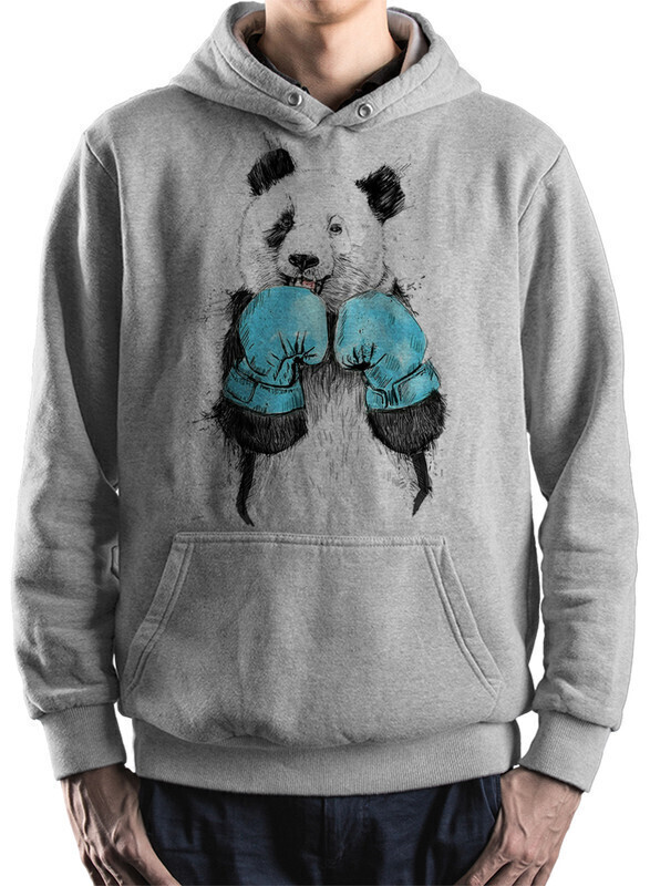 

Худи мужское Dream Shirts Панда Боксер серое 56 RU, Панда Боксер