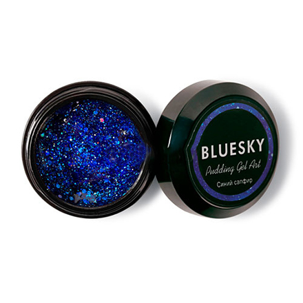 

Bluesky, Полигель с шиммером Pudding Art, синий сапфир, 8 г