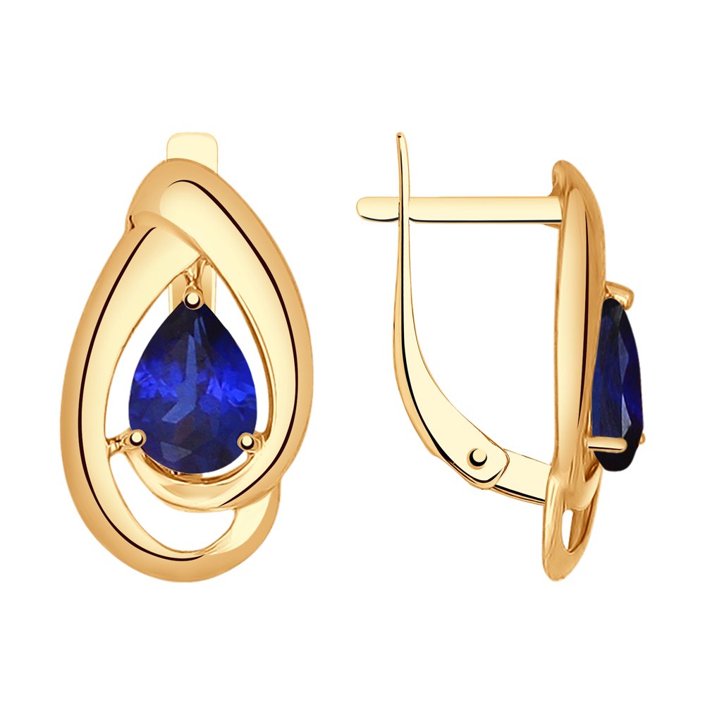 

Серьги из желтого золота SOKOLOV 724773, корунд, 724773