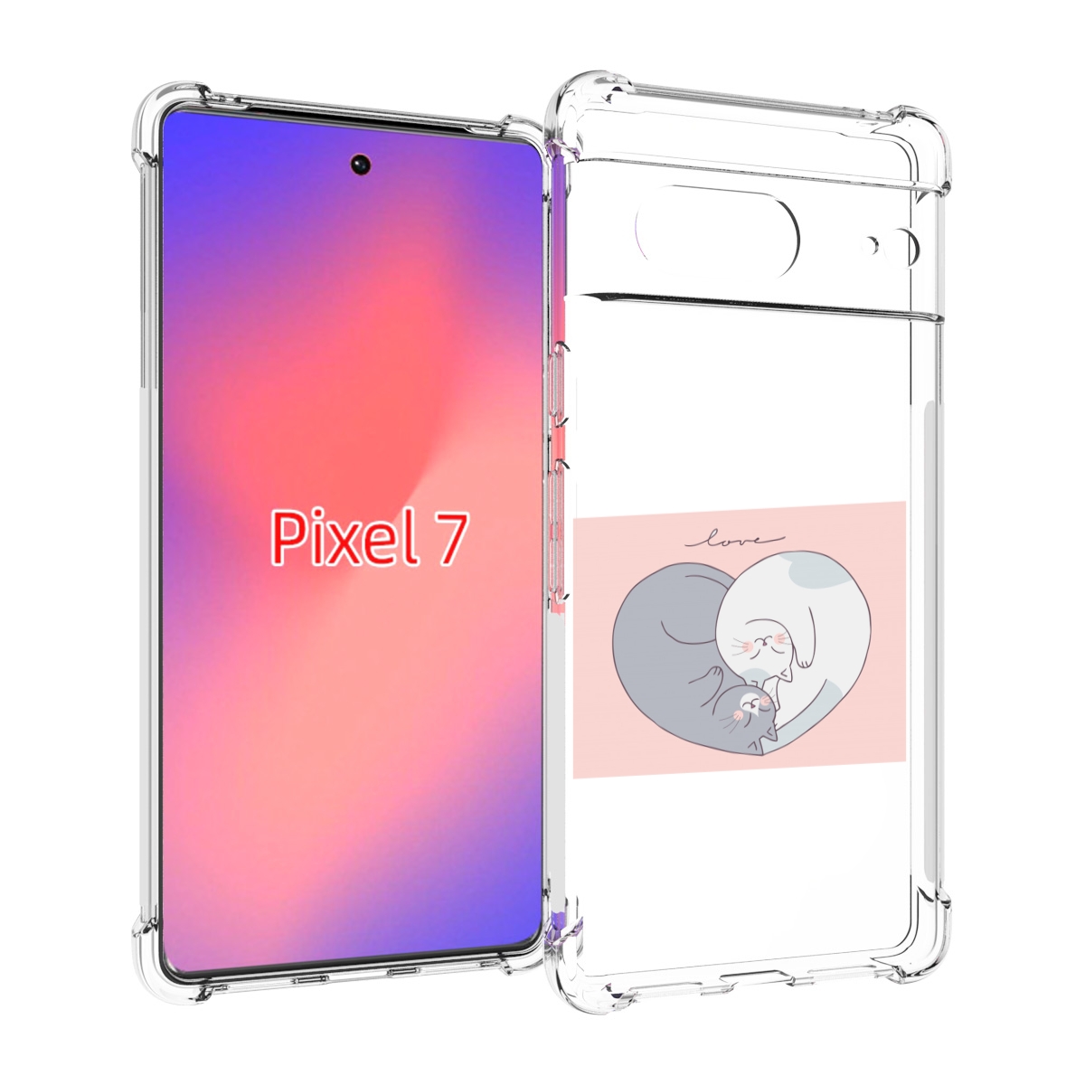 

Чехол Mypads Котики-В-Форме-Сердца Для Google Pixel 7, Прозрачный, Tocco