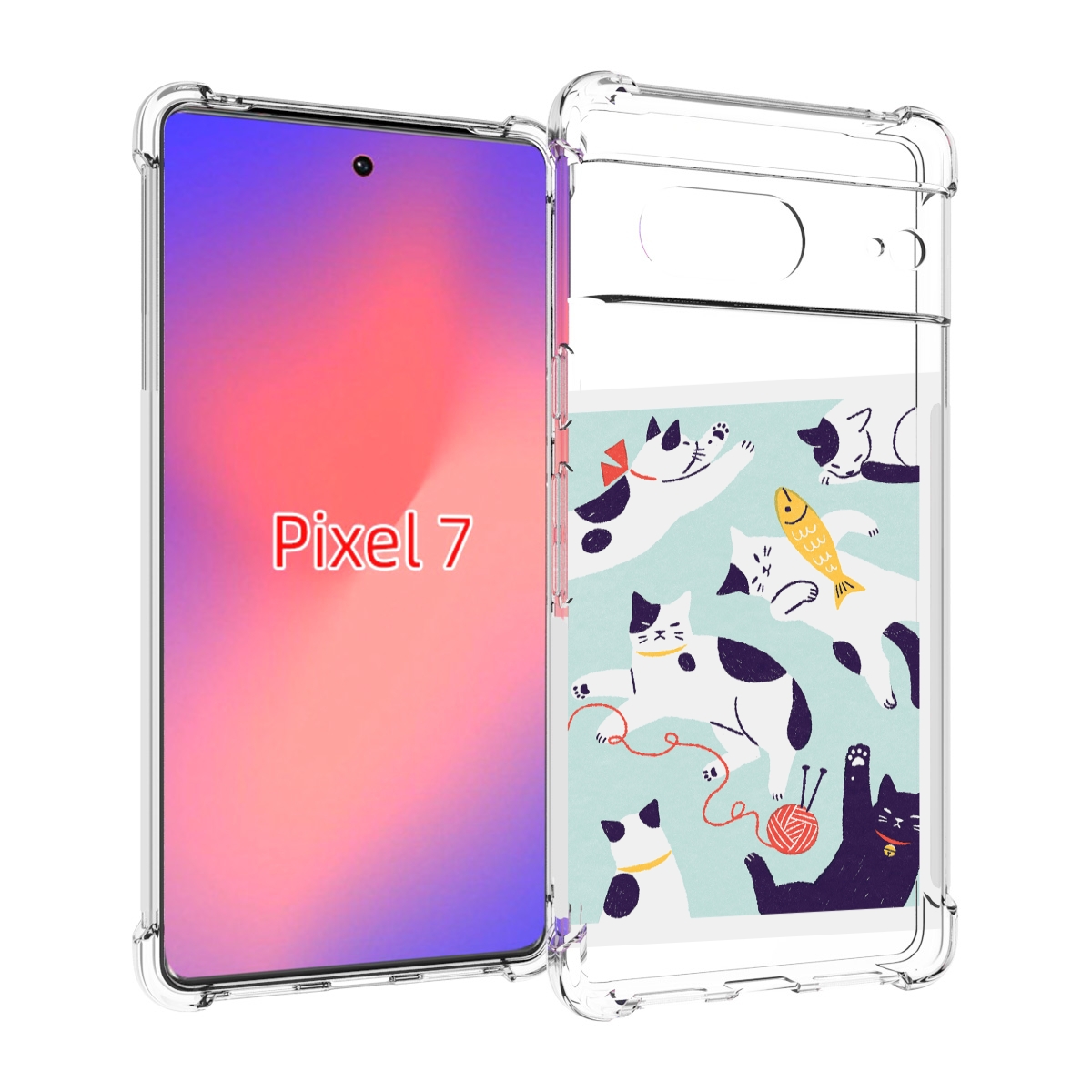 

Чехол Mypads Коты-С-Клубками Для Google Pixel 7, Прозрачный, Tocco