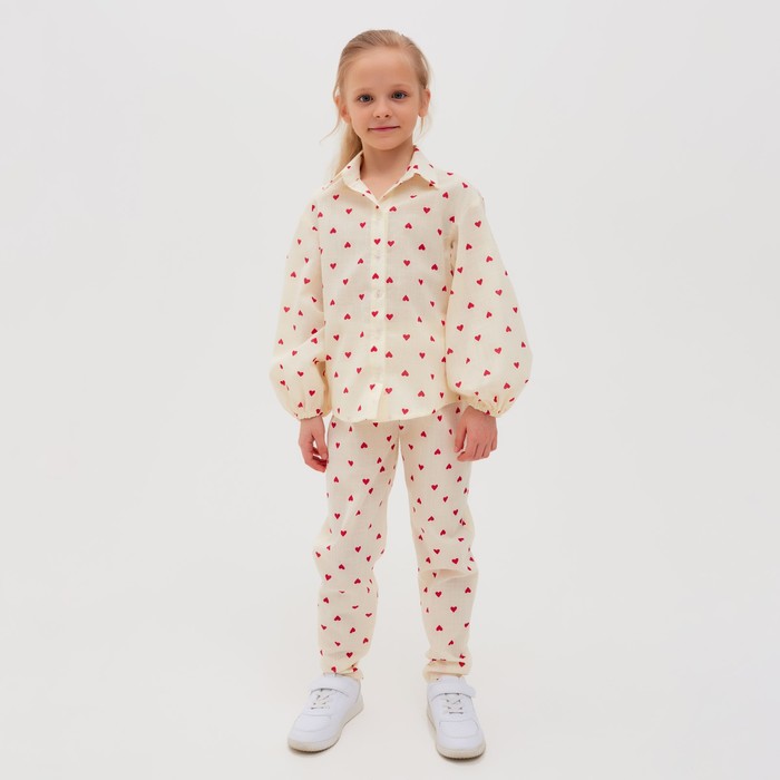 

Брюки детские MINAKU: Cotton Collection цвет бежевый, рост 104, Бежевый;розовый, MINAKU: Cotton collection