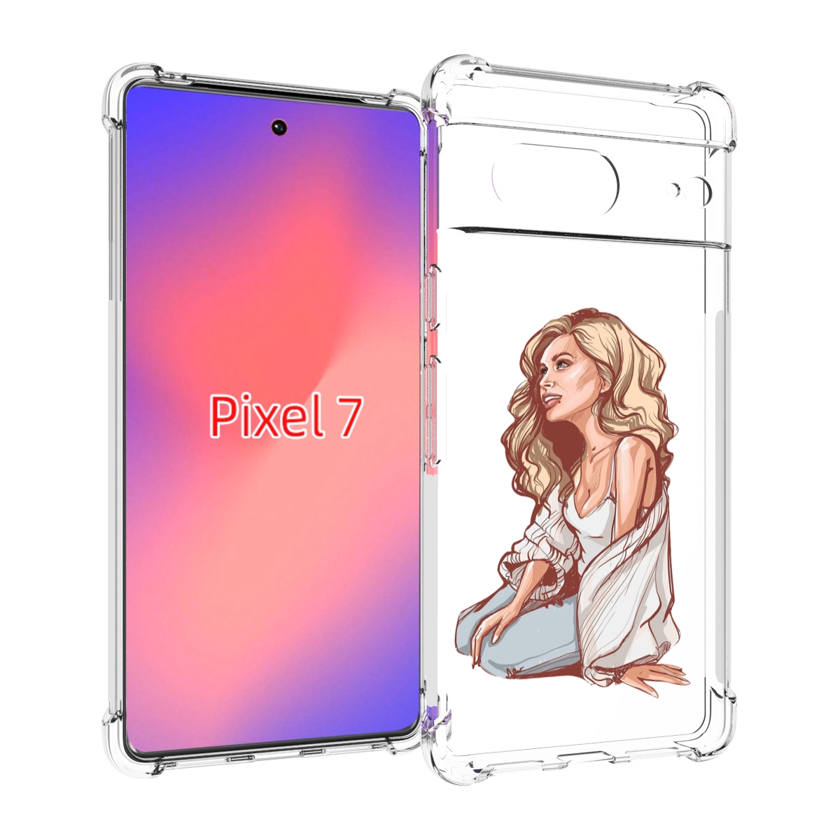 

Чехол Mypads Красивая-Девушка-В-Белом Женский Для Google Pixel 7, Прозрачный, Tocco