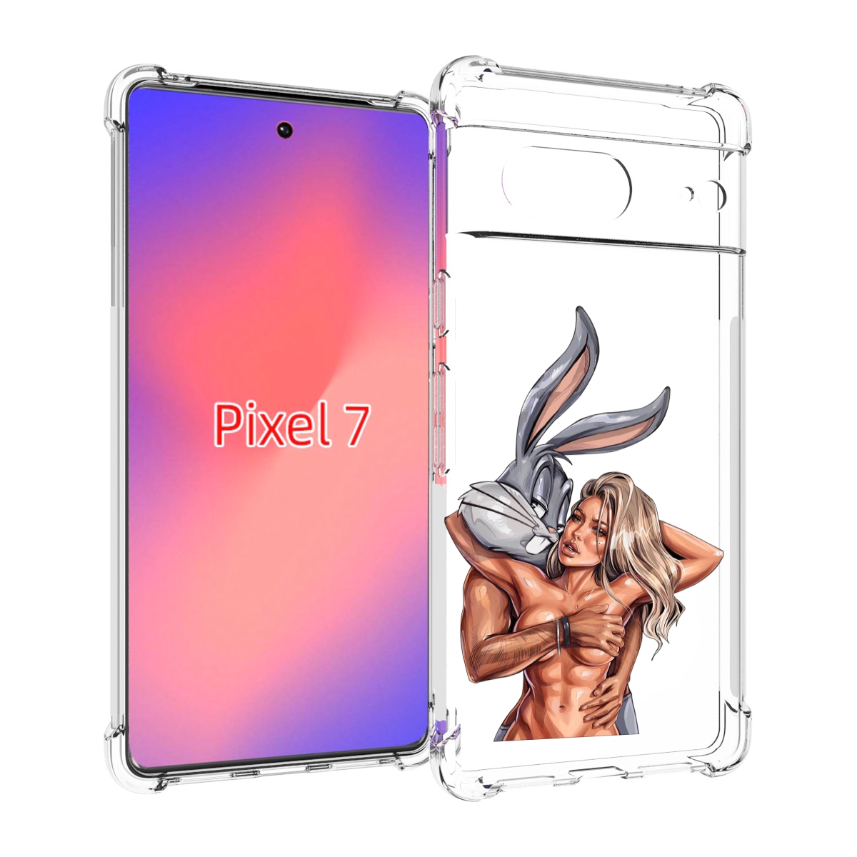 

Чехол Mypads Красивая-Девушка-С-Бак-Банни Женский Для Google Pixel 7, Прозрачный, Tocco