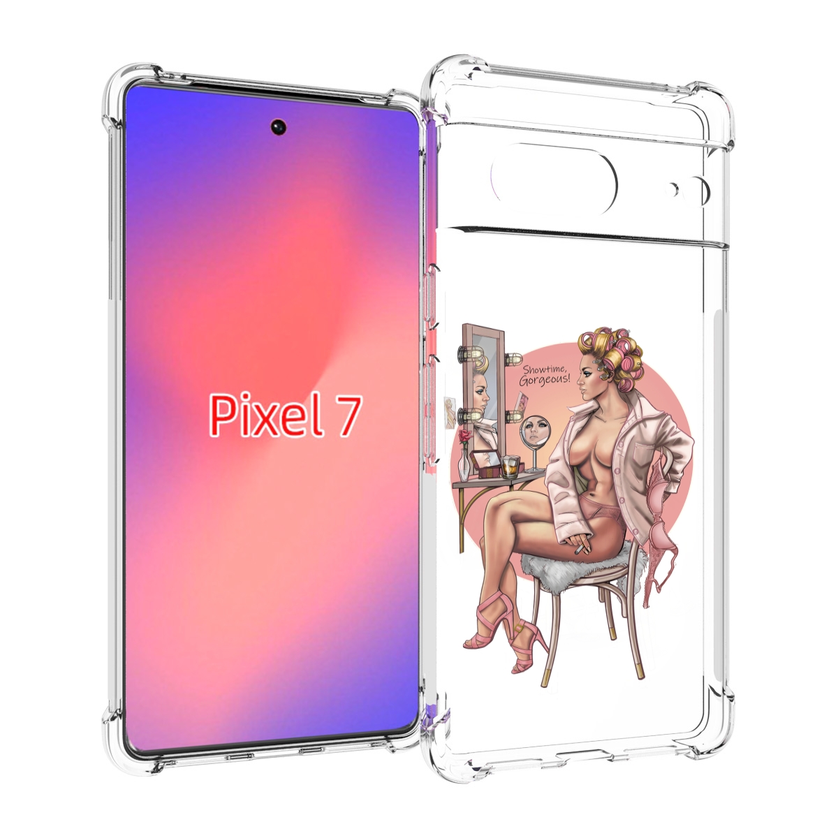 

Чехол Mypads Красивая-Девушка-С-Зеркалом Женский Для Google Pixel 7, Прозрачный, Tocco