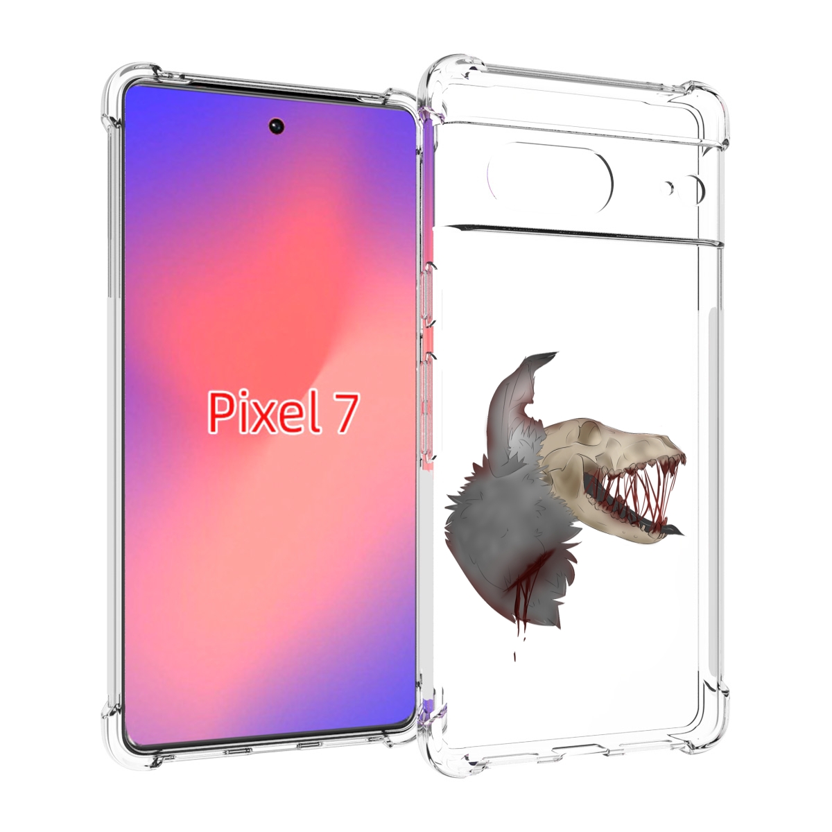 

Чехол Mypads Кровавый-Череп Для Google Pixel 7, Прозрачный, Tocco