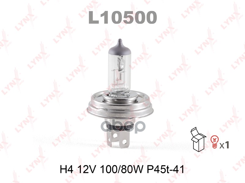 

Лампа 12v H4 100/80w P45t Lynxauto 1 Шт. Картон L10500 LYNXauto арт. L10500