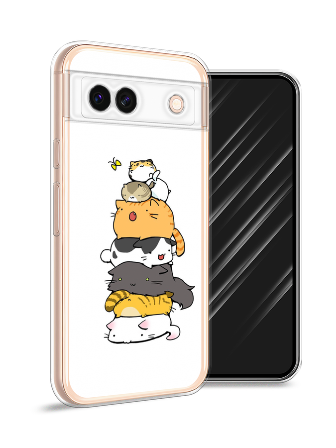 

Чехол Awog на Google Pixel 8A "Бутерброд из котиков", Коричневый;белый;серый, 271750-1
