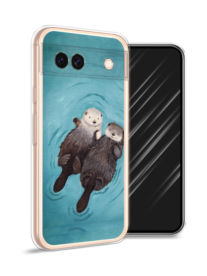 

Чехол Awog на Google Pixel 8A "Парочка бобров", Голубой, 271750-1