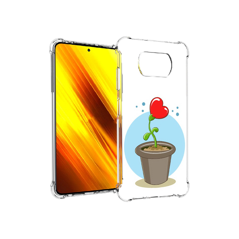 

Чехол MyPads Tocco для Xiaomi Poco X3 Растение любви 14 февраля (PT154881.262.145), Прозрачный, Tocco