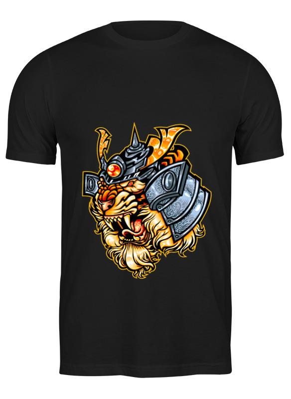 

Футболка мужская Printio Тигр самурай черная 3XL, Черный, Тигр самурай